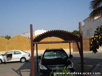 مظلات خشبية مجدول للسيارات